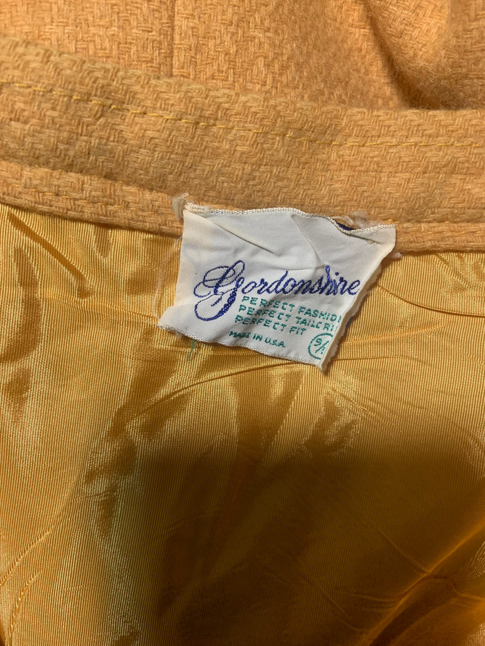 Sunflower Yellow Wool Pencil Skirt circa 1960s
