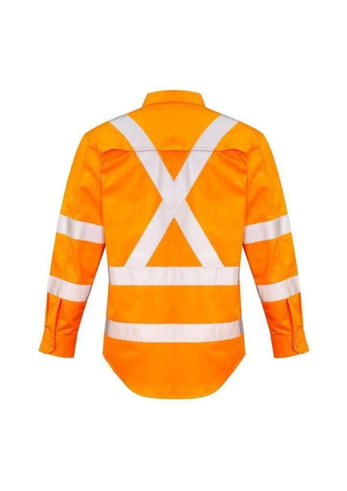 SYZMIK Men’s Hi-Vis X Back Taped Shirt ZW690 Work Wear Syzmik Orange XL