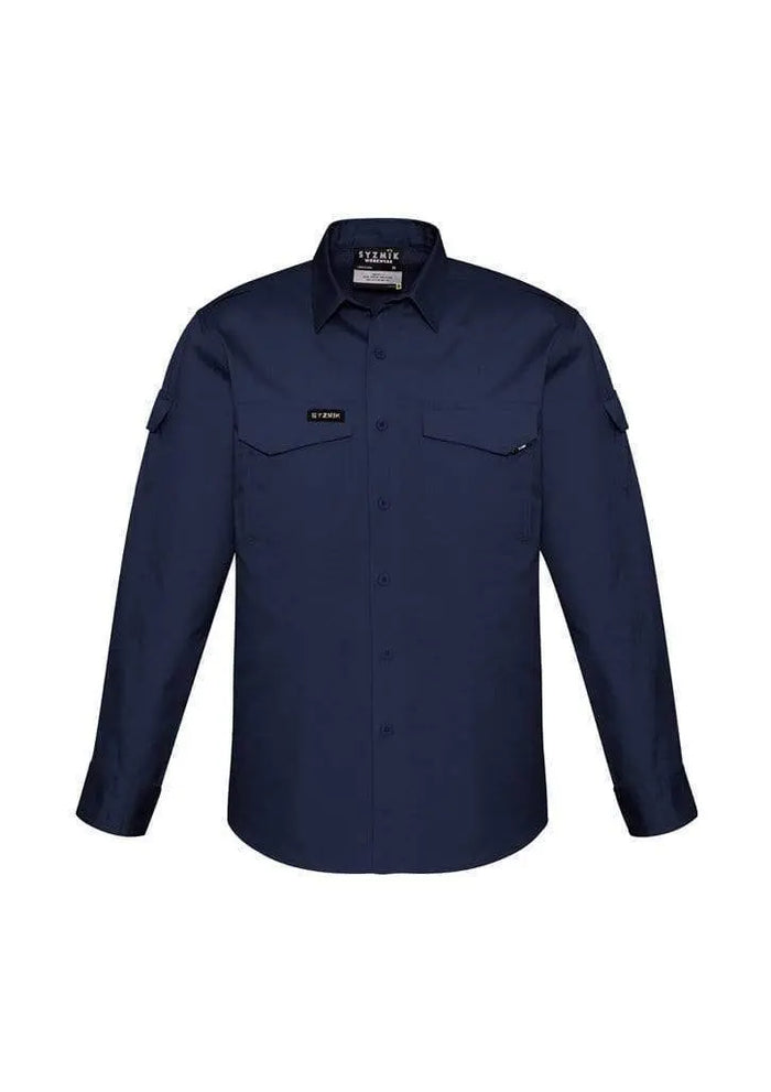 SYZMIK Men’s Rugged Cooling Men’s L/S Shirt ZW400 Work Wear Syzmik Navy 7XL