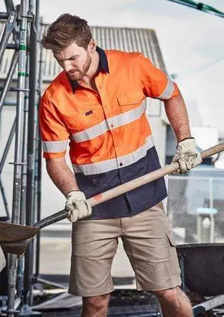 SYZMIK Men’s Rugged Cooling Taped Hi-Vis Spliced S/S Shirt ZW835 Work Wear Syzmik