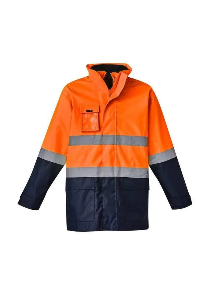 Syzmik Workwear Mens Hi Vis Basic 4 in 1 Waterproof Jacket ZJ220  flash uniforms