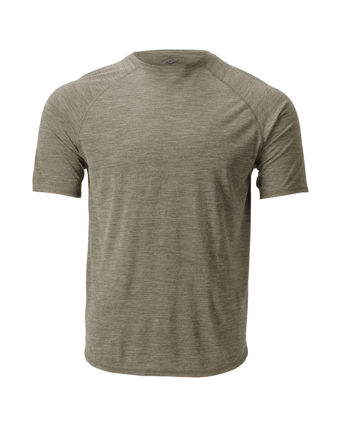The Cozy Del Merino T-Shirt - Men's in Overland Trek, flat lay front