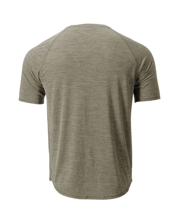 The Cozy Del Merino T-Shirt - Men's in Overland Trek, back view