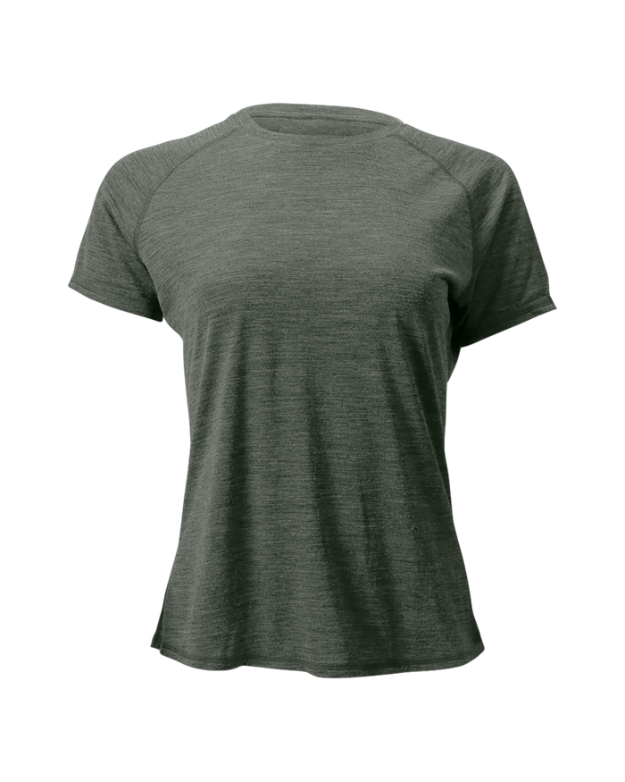 The Cozy Del Merino T-Shirt - Women's in Agave, back view