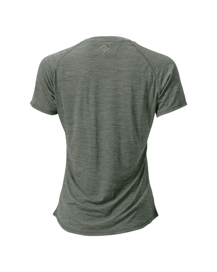 The Cozy Del Merino T-Shirt - Women's in Agave, flat lay front
