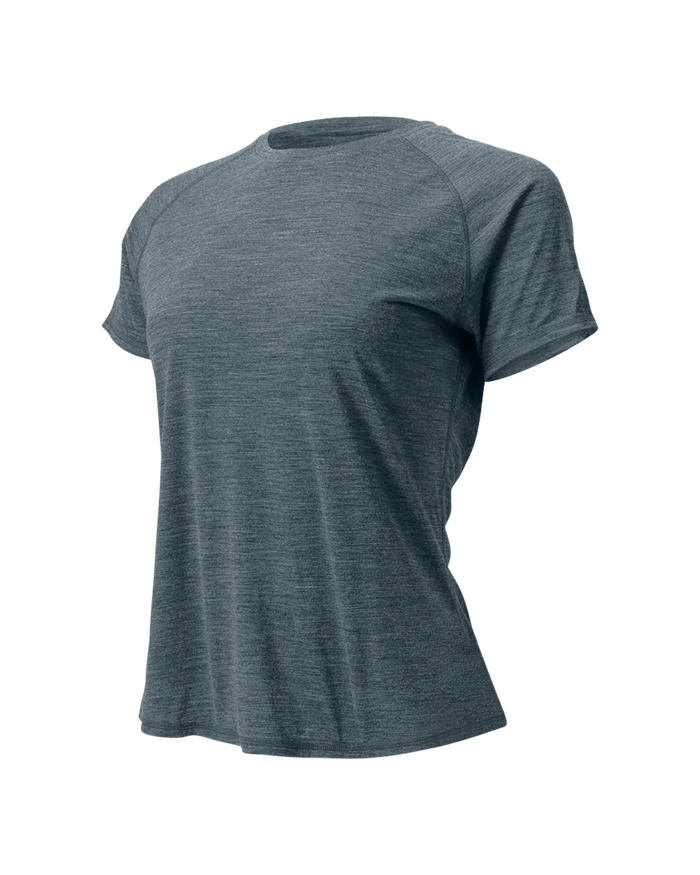 The Cozy Del Merino T-Shirt - Women's in Stormy Weather, front view