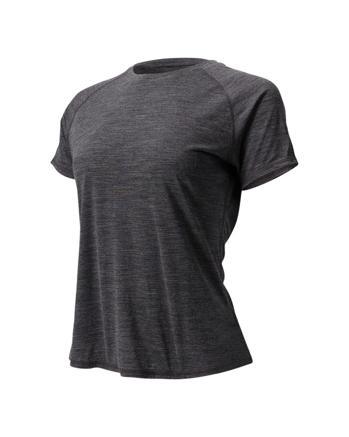 The Cozy Del Merino T-Shirt - Women's in Black Oyster, front view