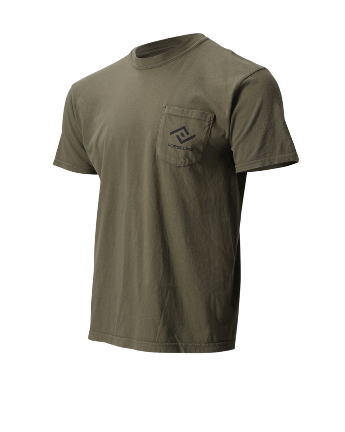 The ForgeLine Pocket Tee in Sage, front view