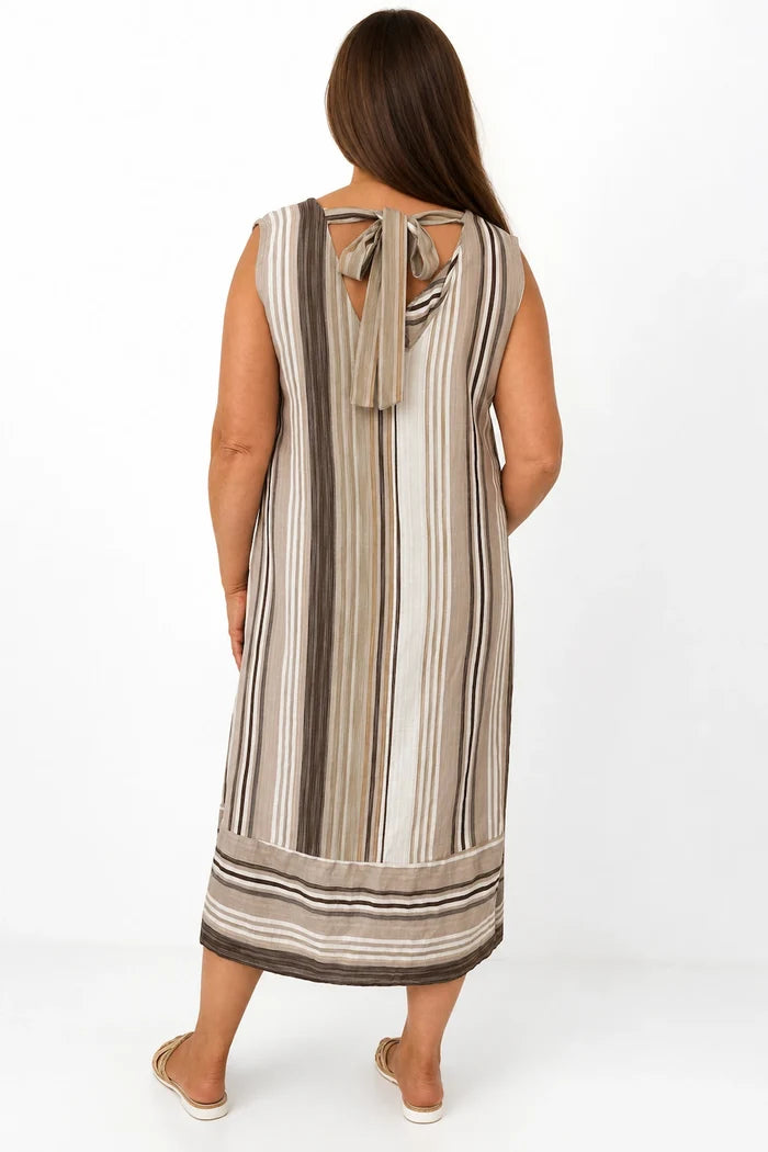 Tie Back Primrose Dress - Mocha