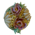 Tropical Romance Pink Flower Shell Brooch Brooch circa 1950s