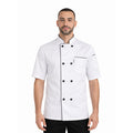 uniformer Half-Sleeve Chef Coat for Men with Black Piping