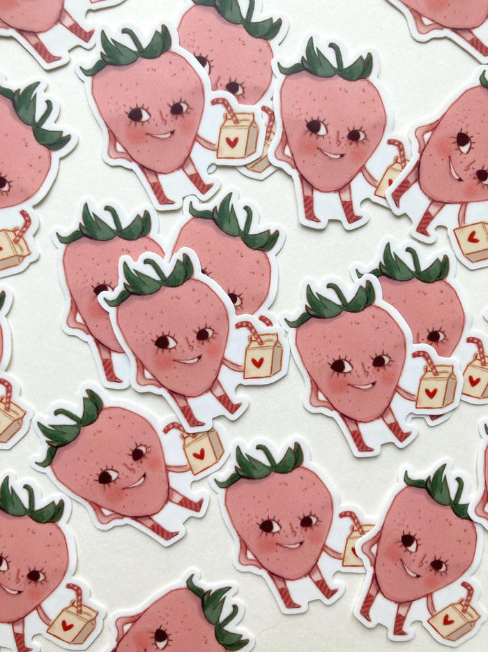 VALERIE BOIVIN Autocollant - Lait à la fraise