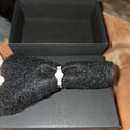 Vintage 3 Stone Diamond-Style Engagement Ring White Metal Setting