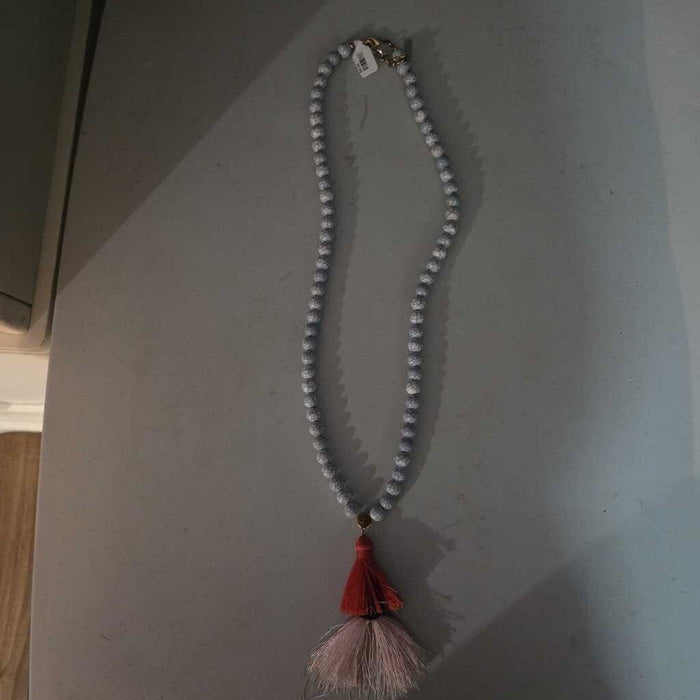 Vintage Beaded Necklace with Tassel pendant