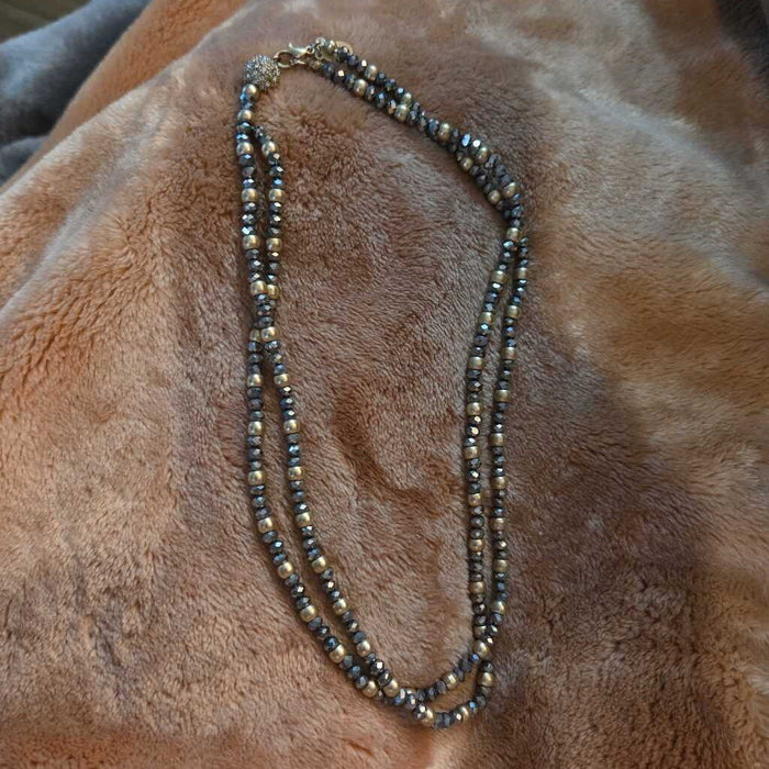 Vintage Loft Gold and Silver Beaded Necklace