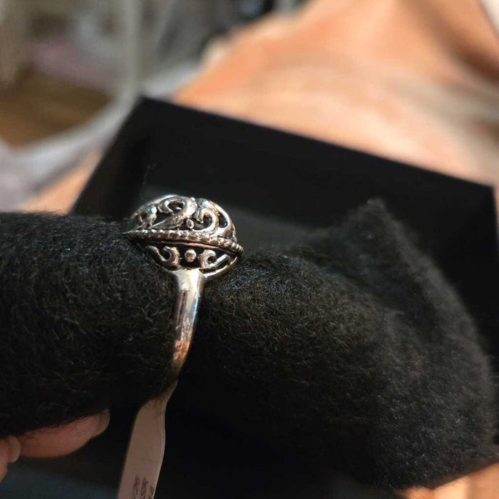 Vintage Silver Filigree Swirl Ring