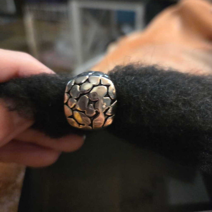 Vintage Silver Heart Pattern Ring