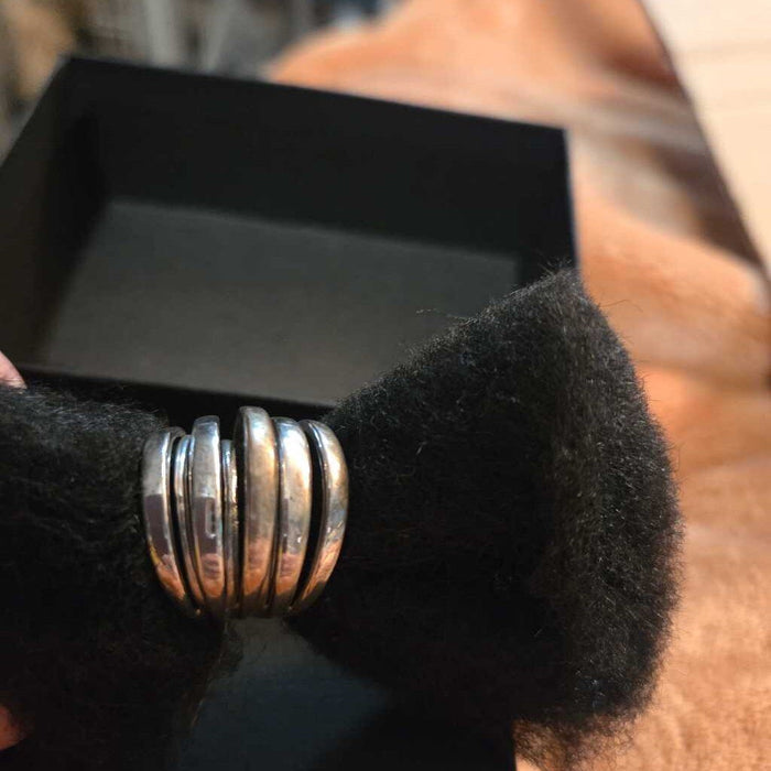 Vintage Silver Tone Multi-Band Ring