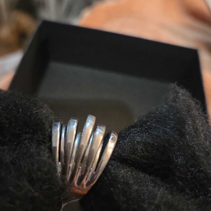 Vintage Silver Tone Multi-Band Ring