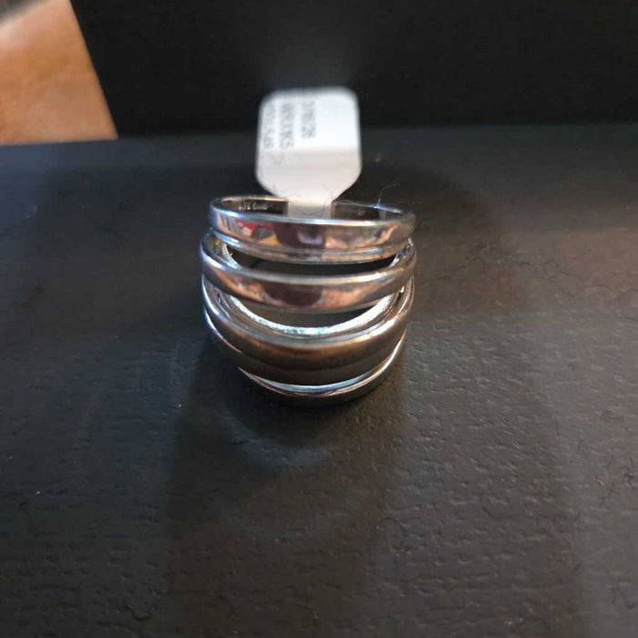 Vintage Silver Tone Multi-Band Ring