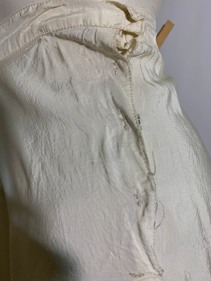 Winter White Acetate Taffeta Full Length Half Slip circa 1940s