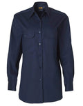 Women's Cotton Drill Work Shirt WT08 Work Wear Australian Industrial Wear 8 Navy
