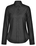 Ladies Dot Jacquard Stretch Long Sleeve Ascot Shirt M8400L Metro Workwear.